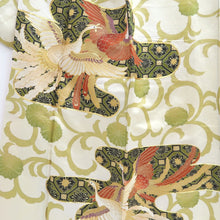 Load image into Gallery viewer, Furisode Pearl white Gold Phoenix Tall Silk #10563B4