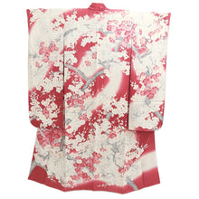 Load image into Gallery viewer, Furisode Magenta Plum blossom Branch Tall Silk #11082A5