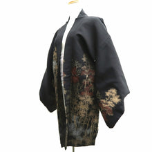 Load image into Gallery viewer, Haori Jacket Vintage(1950-1980) Black Gold Lush Trees Silk #10187D5