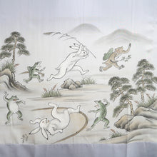 Load image into Gallery viewer, Men's Juban Blueish Gray Chojugiga Rabbit Frog Silk #10663C5