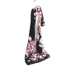 Load image into Gallery viewer, Furisode White Black Crane Birds Azalea Tall Silk #10335F2