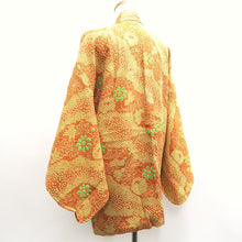 Load image into Gallery viewer, Haori Jacket Vintage(1950-1980) Yellow Light Brown Full Shibori Kiku Bamboo leaf Silk #10217E2