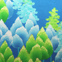 Load image into Gallery viewer, Furisode Blue Green Tree Silk #10303E5