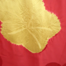Load image into Gallery viewer, Juban Red Furisode Leaves Shibori Silk #10516B2