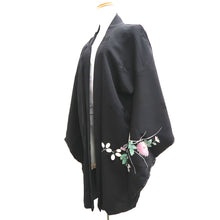 Load image into Gallery viewer, Haori Jacket Vintage(1950-1980) Black Hand painted Chrysanthemum Silk #9852B2