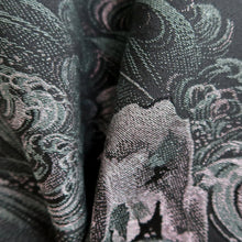 Load image into Gallery viewer, Haori Jacket Vintage(1950-1980) Black Silver Mastu Curling Wave Landscape Silk #9754A3