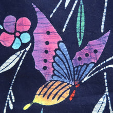 Load image into Gallery viewer, Yukata Vintage(1950-1980) Navy Butterfly Cotton #10757D3