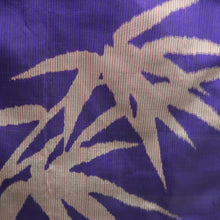 Load image into Gallery viewer, Haori Jacket Vintage(1920-1950) Blueish Purple Meisen Bamboo leaf Silk #11052A3