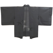 Load image into Gallery viewer, Haori Jacket Vintage(1950-1980) Black Sheer Bamboo leaf Silk #10894E4