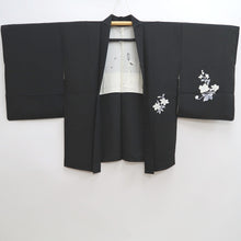 Load image into Gallery viewer, Haori Jacket Vintage(1950-1980) Black Flower Silk #9992C2