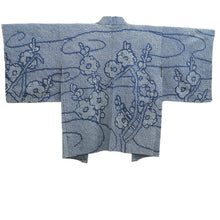 Load image into Gallery viewer, Haori Jacket Vintage(1950-1980) Blue Shibori Plum blossom Silk #10603C2