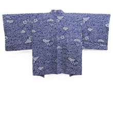 Load image into Gallery viewer, Haori Jacket Vintage(1950-1980) Blue Shibori Pine Tree Flower Silk #10583C1