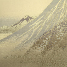 Load image into Gallery viewer, Fukuro Obi Beige Gold Mt. Fuji Landscape Silk BB335V9