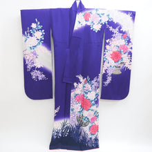 Load image into Gallery viewer, Furisode Blueish Purple Rose Tall Silk #9606H4