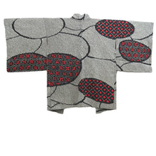 Load image into Gallery viewer, Haori Jacket Black Full Shibori Geometric Floral Silk #10713D2
