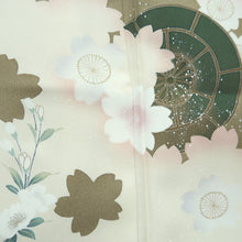 Load image into Gallery viewer, Kimono Light Khaki Cherry Blossom Tall Silk #9946B5