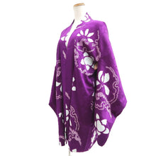 Load image into Gallery viewer, Haori Jacket Vintage(1920-1950) Purple Shibori Flower Silk #10623C3