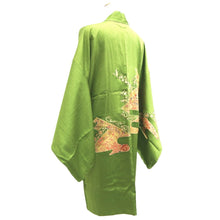 Load image into Gallery viewer, Haori Jacket Green Gold Bird Silk #10733D3