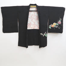 Load image into Gallery viewer, Haori Jacket Vintage(1950-1980) Black Hand painted Chrysanthemum Silk #9852B2
