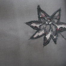 Load image into Gallery viewer, Haori Jacket Vintage(1950-1980) Black Wine red Sheer Embroidery Maple Leaf Silk #10974F3