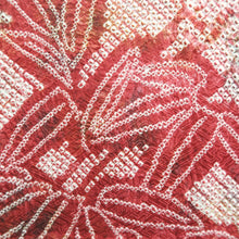 Load image into Gallery viewer, Haori Jacket Vintage(1950-1980) Pink Red Full Shibori Bamboo leaf Silk #10157D4