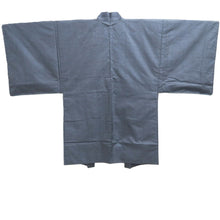Load image into Gallery viewer, Men's Haori Vintage(1950-1980) Blue Black Curling Wave Dragon Mt. Fuji Silk #10650C4