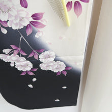 Load image into Gallery viewer, Furisode White Black Crane Birds Azalea Tall Silk #10335F2