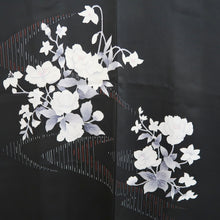 Load image into Gallery viewer, Haori Jacket Vintage(1950-1980) Black Flower Silk #9992C2