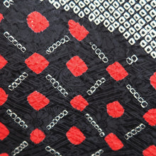Load image into Gallery viewer, Haori Jacket Black Full Shibori Geometric Floral Silk #10713D2