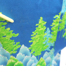 Load image into Gallery viewer, Furisode Blue Green Tree Silk #10303E5