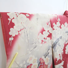 Load image into Gallery viewer, Furisode Magenta Plum blossom Branch Tall Silk #11082A5