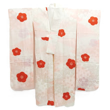 Load image into Gallery viewer, Juban Light Pink White Furisode Flower Shibori Silk #10517B2