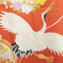 Load image into Gallery viewer, Juban Vintage(1920-1950) Red Crane Birds Silk #10366F4