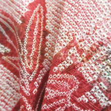 Load image into Gallery viewer, Haori Jacket Vintage(1950-1980) Pink Red Full Shibori Bamboo leaf Silk #10157D4