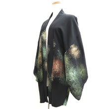 Load image into Gallery viewer, Haori Jacket Vintage(1950-1980) Black Gold Fireworks Silk #10824E1