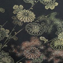 Load image into Gallery viewer, Haori Jacket Vintage(1950-1980) Black Gold Chrysanthemum Silk #10126D3