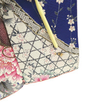 Load image into Gallery viewer, Furisode Blue Plum blossom Camellia Silk #10543B3