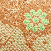 Load image into Gallery viewer, Haori Jacket Vintage(1950-1980) Yellow Light Brown Full Shibori Kiku Bamboo leaf Silk #10217E2