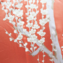 Load image into Gallery viewer, Furisode Orange Pink Plum blossom Branch Tall Silk #10314F1