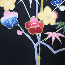 Load image into Gallery viewer, Haori Jacket Vintage(1950-1980) Black Plum blossom Branch Silk #10933F1