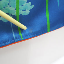 Load image into Gallery viewer, Furisode Blue Green Tree Silk #10303E5