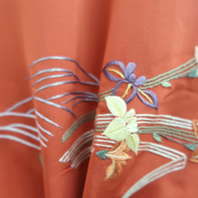 Load image into Gallery viewer, Haori Jacket Vermillion Fully Embroidered Iris Silk #10794D5