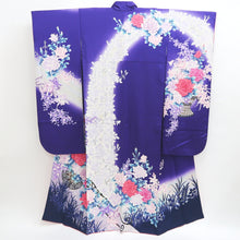 Load image into Gallery viewer, Furisode Blueish Purple Rose Tall Silk #9606H4