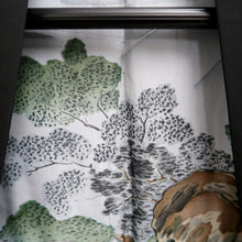Load image into Gallery viewer, Men's Haori Vintage(1950-1980) Black Montsuki Landscape Silk #10284E4