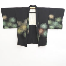Load image into Gallery viewer, Haori Jacket Vintage(1950-1980) Black Gold Fireworks Silk #10824E1