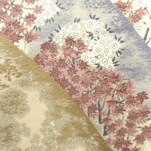 Load image into Gallery viewer, Fukuro Obi White Gold Mountain Landscape Silk BB303V8