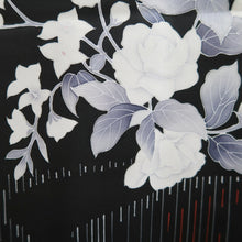 Load image into Gallery viewer, Haori Jacket Vintage(1950-1980) Black Flower Silk #9992C2