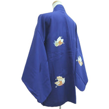 Load image into Gallery viewer, Haori Jacket Vintage(1950-1980) Blue Butterfly Silk #10604C2