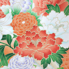 Load image into Gallery viewer, Furisode Orange Pink Plum blossom Branch Tall Silk #10314F1