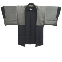 Load image into Gallery viewer, Men's Haori Vintage(1950-1980) Black Montsuki Landscape Silk #10412A2